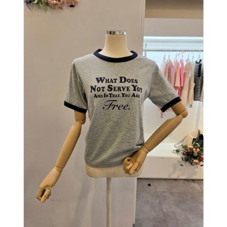 레터링 라운드넥 티셔츠