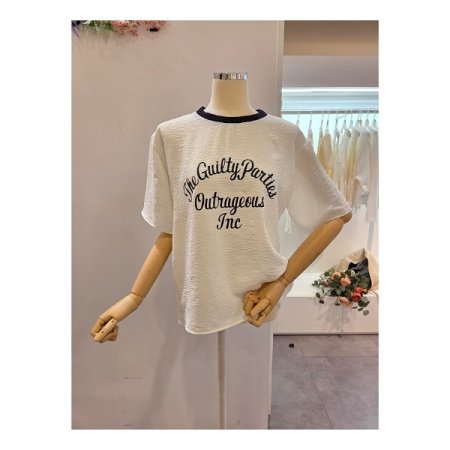 라운드넥 레터링 티셔츠