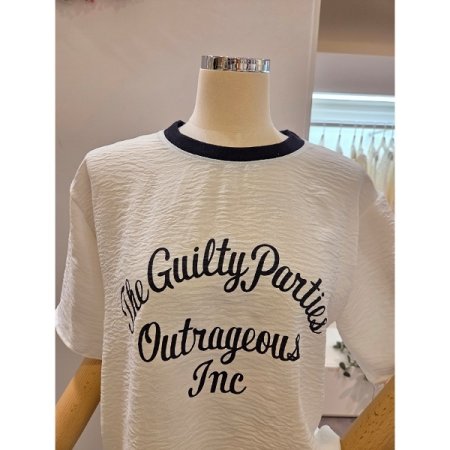 라운드넥 레터링 티셔츠