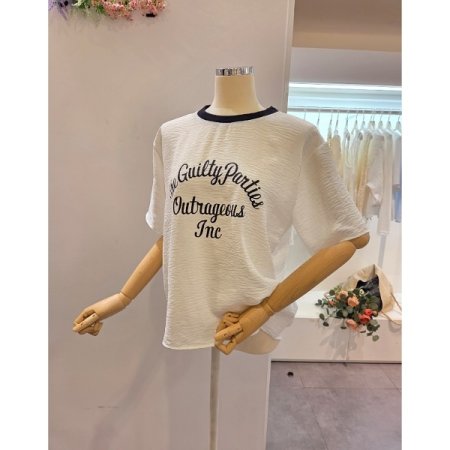 라운드넥 레터링 티셔츠