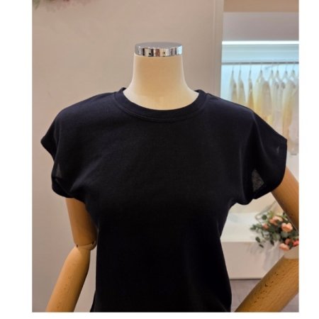 캡소매 무지 티셔츠