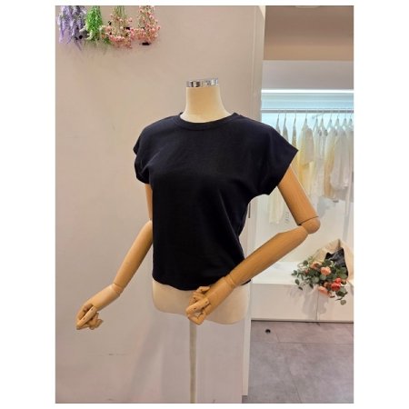 캡소매 무지 티셔츠