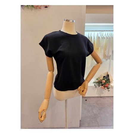 캡소매 무지 티셔츠