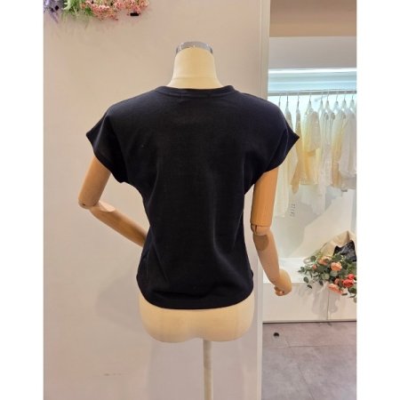 캡소매 무지 티셔츠