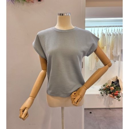 캡소매 무지 티셔츠