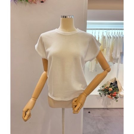 캡소매 무지 티셔츠