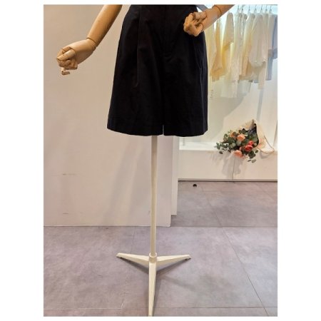 벨트 면 와이드 반바지