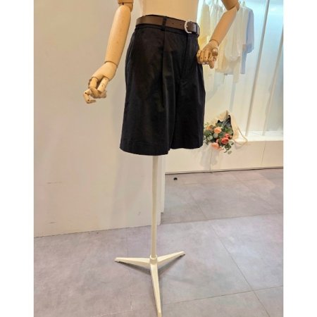 벨트 면 와이드 반바지