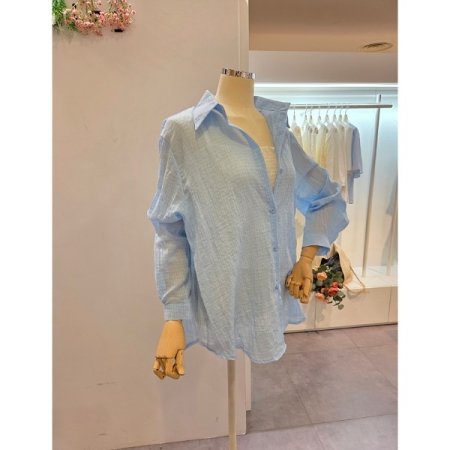 연체크 카라 루즈핏 셔츠