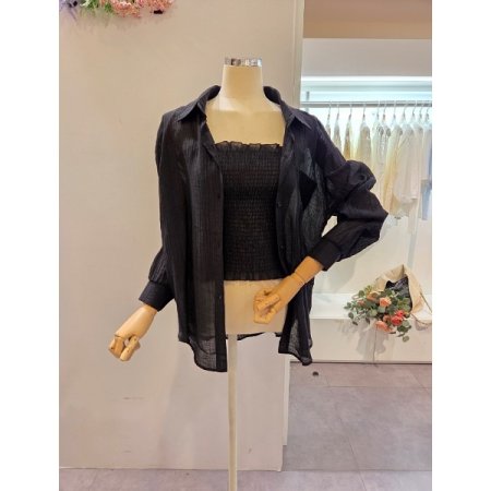 스모크탑 시스루셔츠 세트