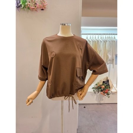 사이드 포켓 스트링 티셔츠