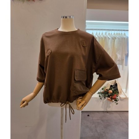 사이드 포켓 스트링 티셔츠