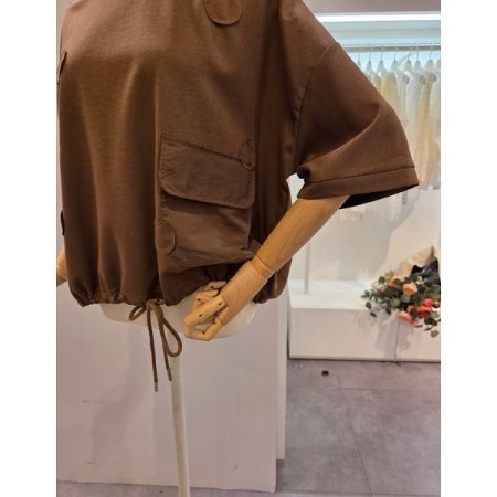 사이드 포켓 스트링 티셔츠