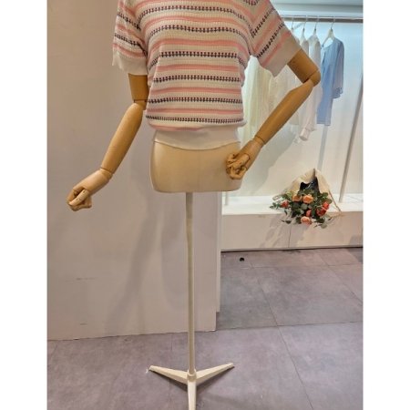 미니 패턴 라운드 니트