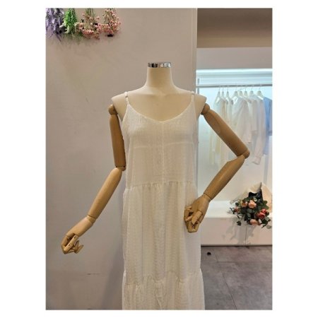 무지 롱 끈 원피스