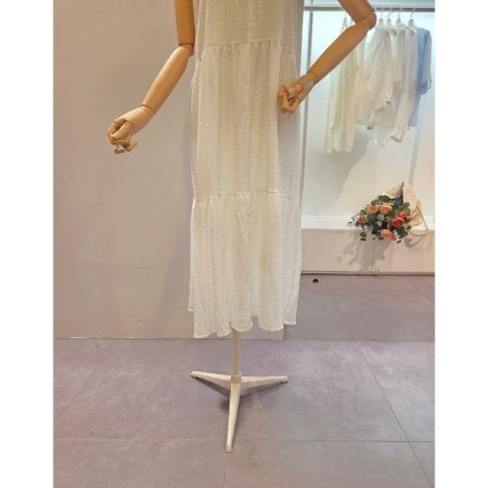 무지 롱 끈 원피스