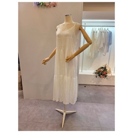 무지 롱 끈 원피스