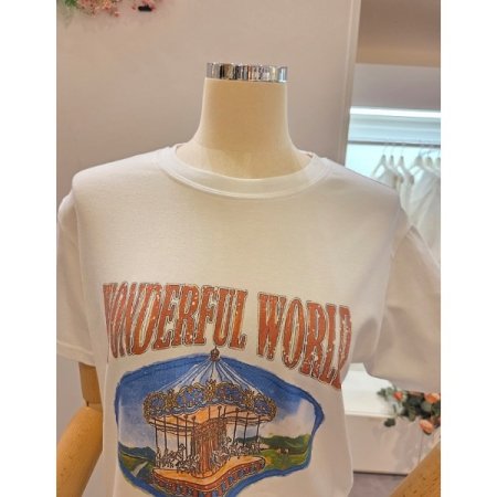원더풀 프린트 티셔츠