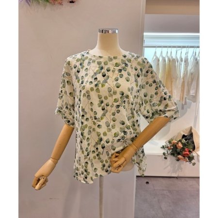 컬러 나뭇잎 블라우스