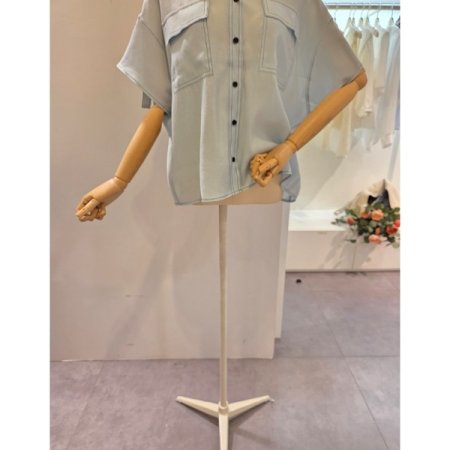 양포켓 롤업 카라 셔츠
