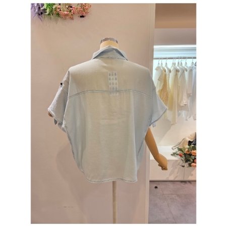 양포켓 롤업 카라 셔츠