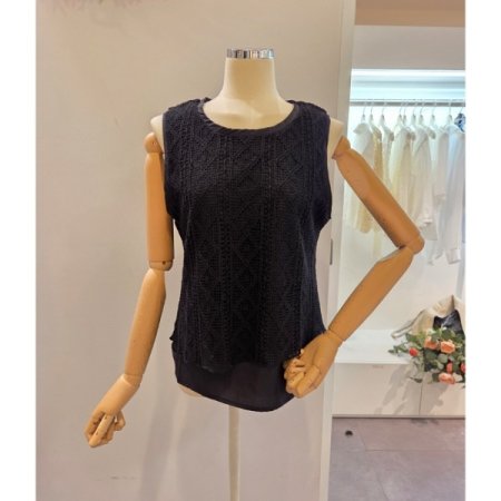 레이스 민소매 탑