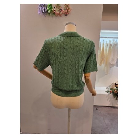 카라 미니 케이블 니트