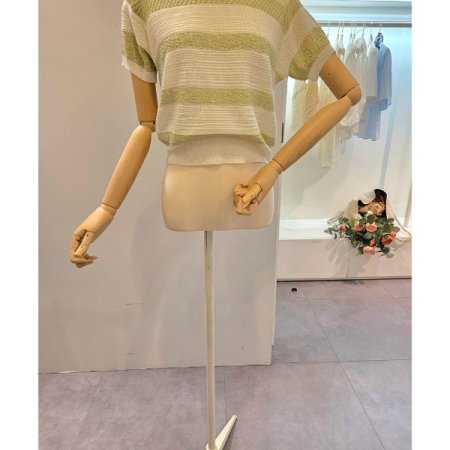 심플 배색 라운드 니트