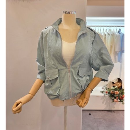 나일론 스트링 집업 점퍼