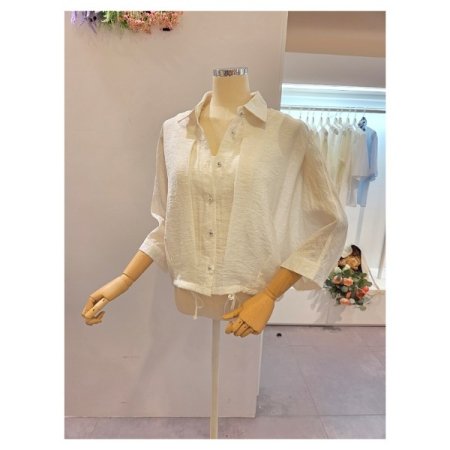 밑단 스트링 루즈핏 블라우스