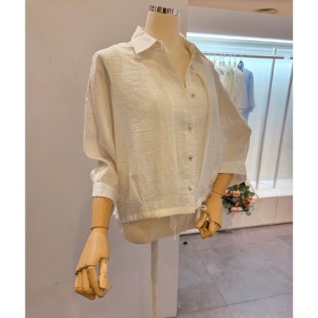 밑단 스트링 루즈핏 블라우스