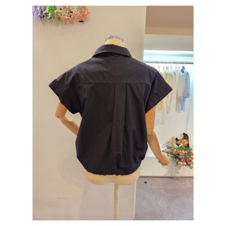 레이스자수 캡소매 셔츠