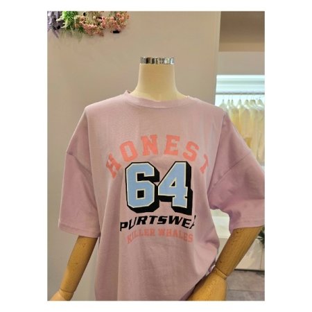 프린트 오버핏 라운드넥 원피스