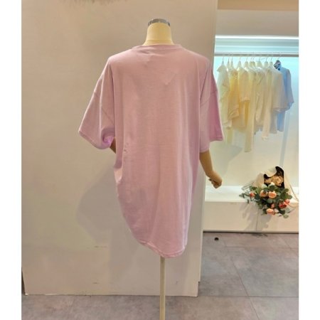 프린트 오버핏 라운드넥 원피스