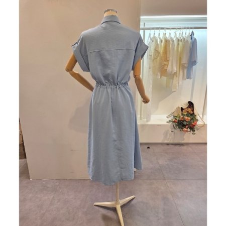 양포켓 허리 스트링 원피스