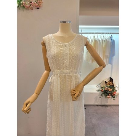 시스루 꽃 자수 원피스