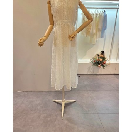 시스루 꽃 자수 원피스