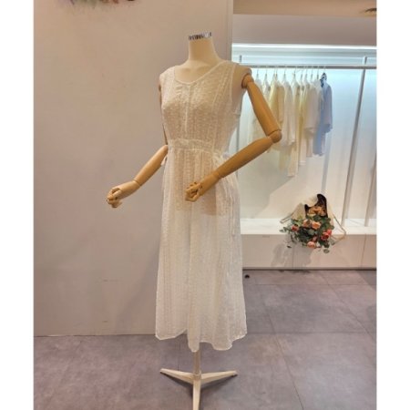 시스루 꽃 자수 원피스