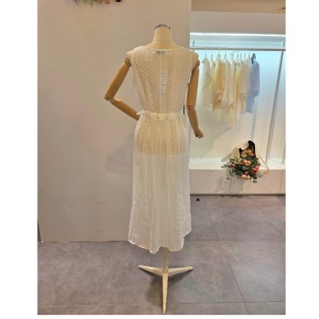 시스루 꽃 자수 원피스