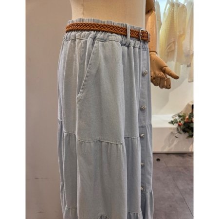 벨트 밴딩 캉캉 스커트