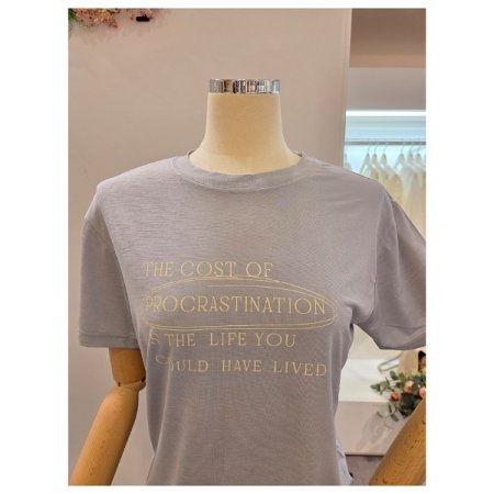 심플 레터링 라운드넥 티셔츠