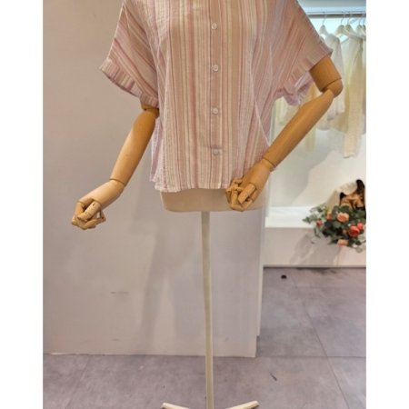 루즈핏 카라 줄지 셔츠