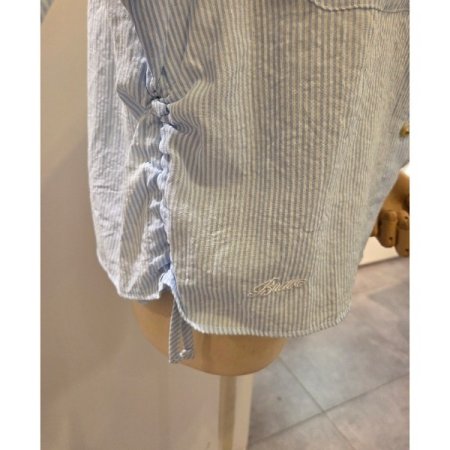 양 스트링 줄지 블라우스