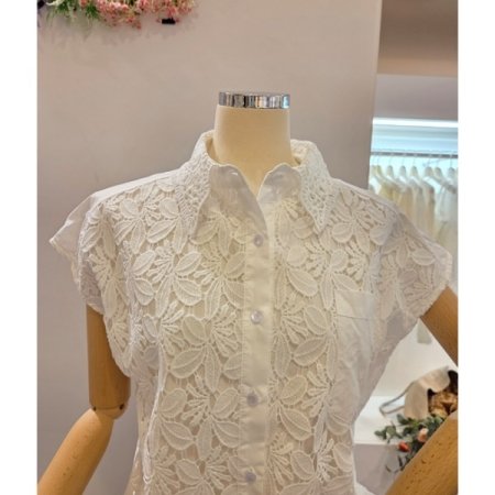 꽃 레이스 스트링 블라우스