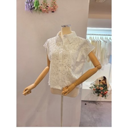 꽃 레이스 스트링 블라우스