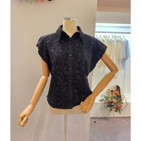 꽃 레이스 스트링 블라우스