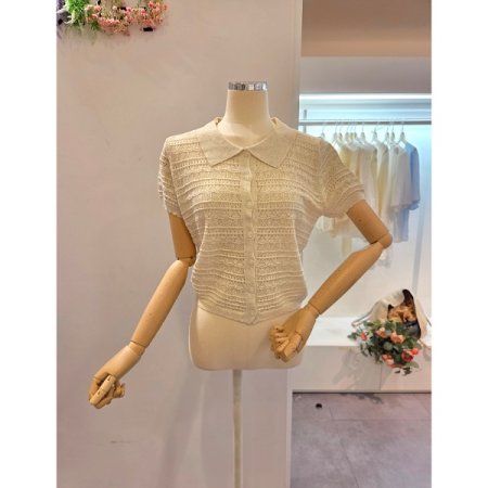 카라 반팔 가디건