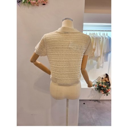 카라 반팔 가디건