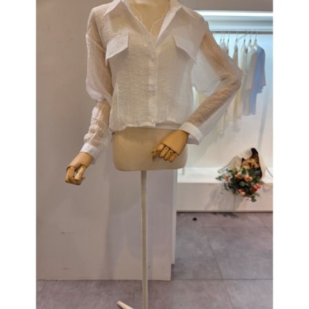 시스루 숏 블라우스