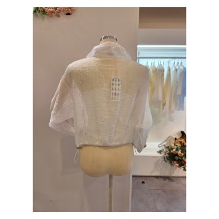 시스루 숏 블라우스